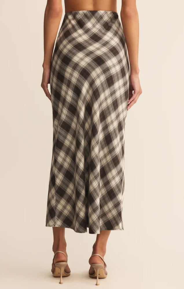 Z Supply Europa Plaid Midi Skirt | Black