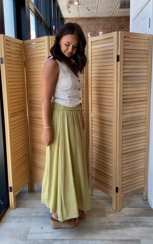 Farmers Market Maxi Skirt | Matcha