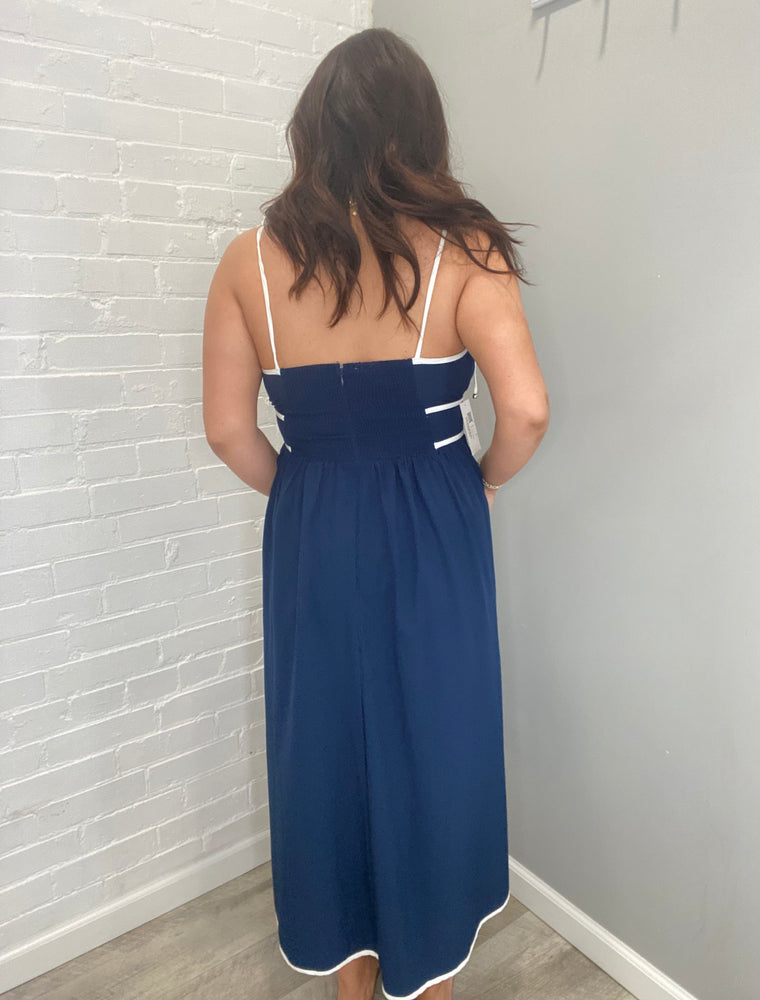 Sailing Away Midi Dress | Navy