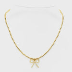 FWP Bow Charm 2mm Ball Bead Choker | 14K Gold Filled