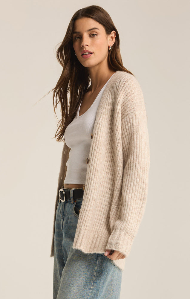 Z Supply Josie Cozy Cardigan | Light Oatmeal Heather