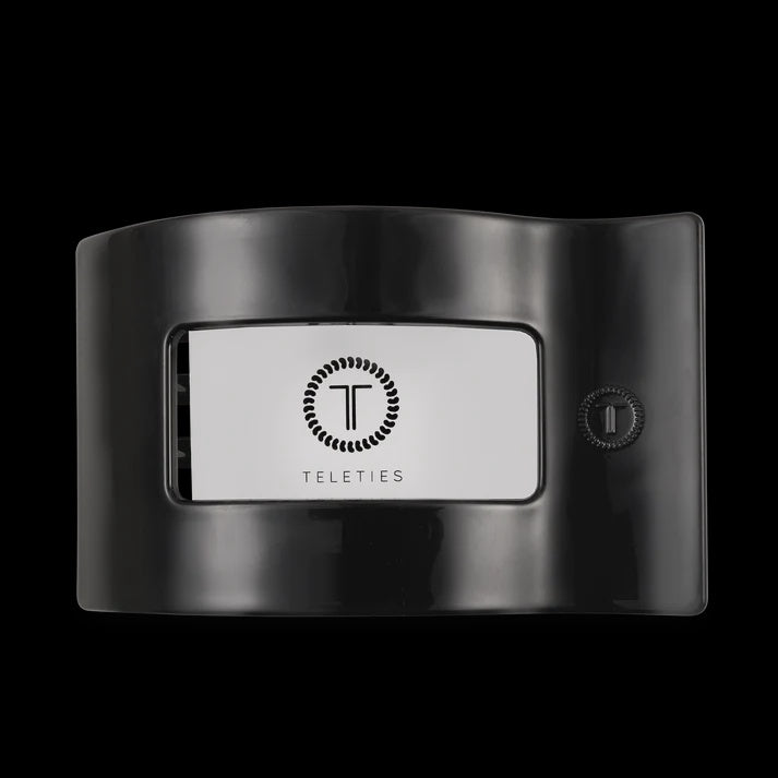 Teleties | Large Flat Rectangle Clip | Jet Black