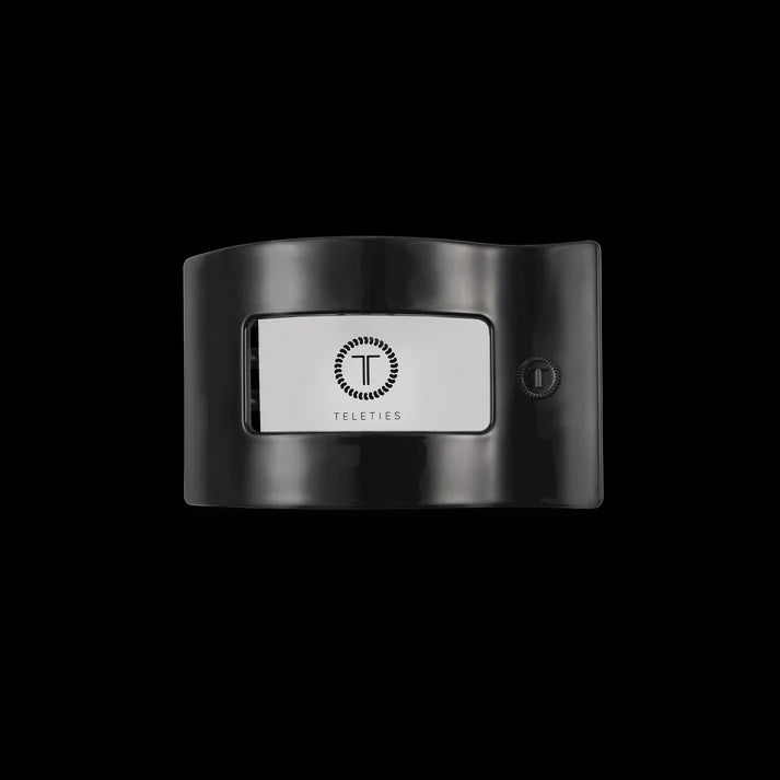 Teleties | Small Flat Rectangle Clip | Jet Black