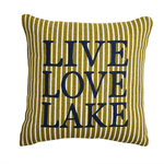 Live Love Lake Jute Back Pillow