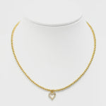 Romance CZ Heart Charm Choker | 14K Gold Filled