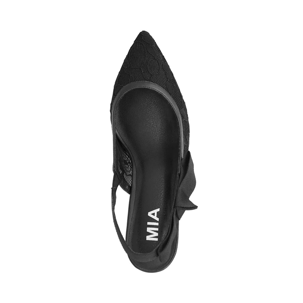 Naida Sling Back Heel | Black Lace