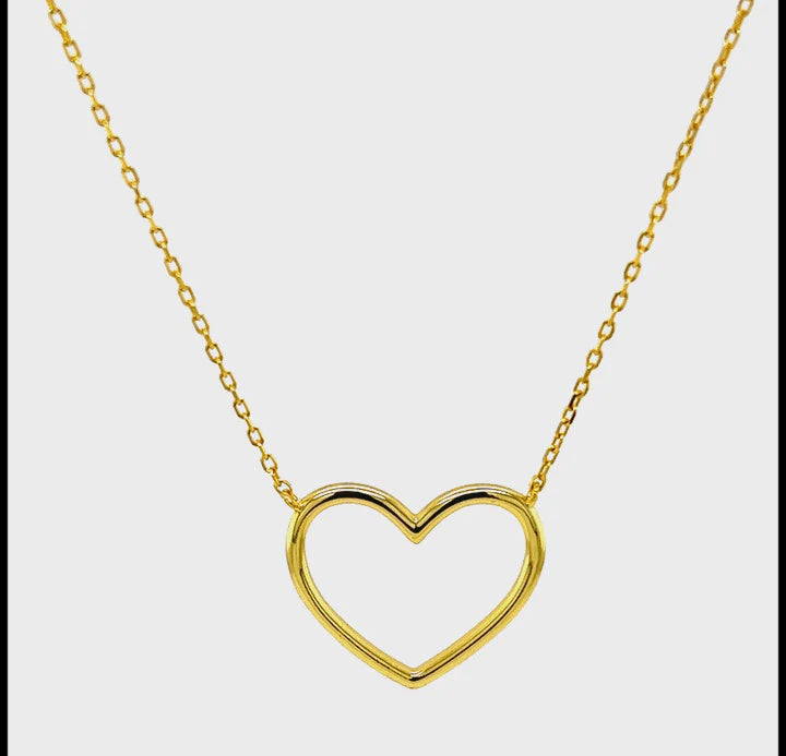 Open Heart Necklace | Gold