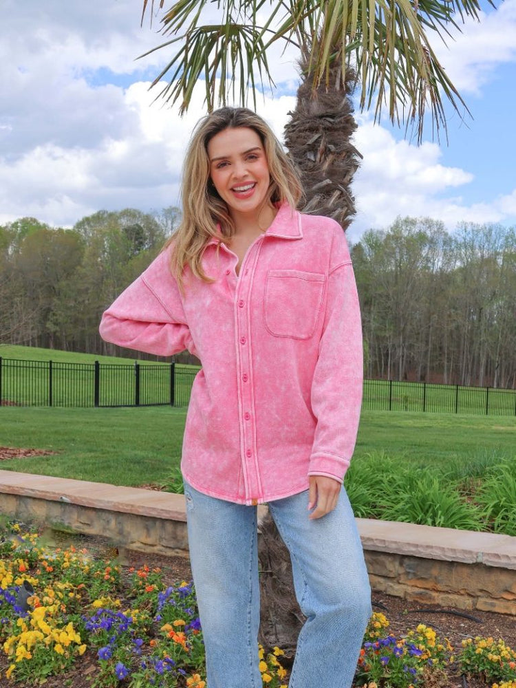 Simply Southern | Adult Acid Shacket | Pink