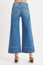 Risen Jeans: Tummy Control Mid Rise Crop Wide Pintuck Front Jeans