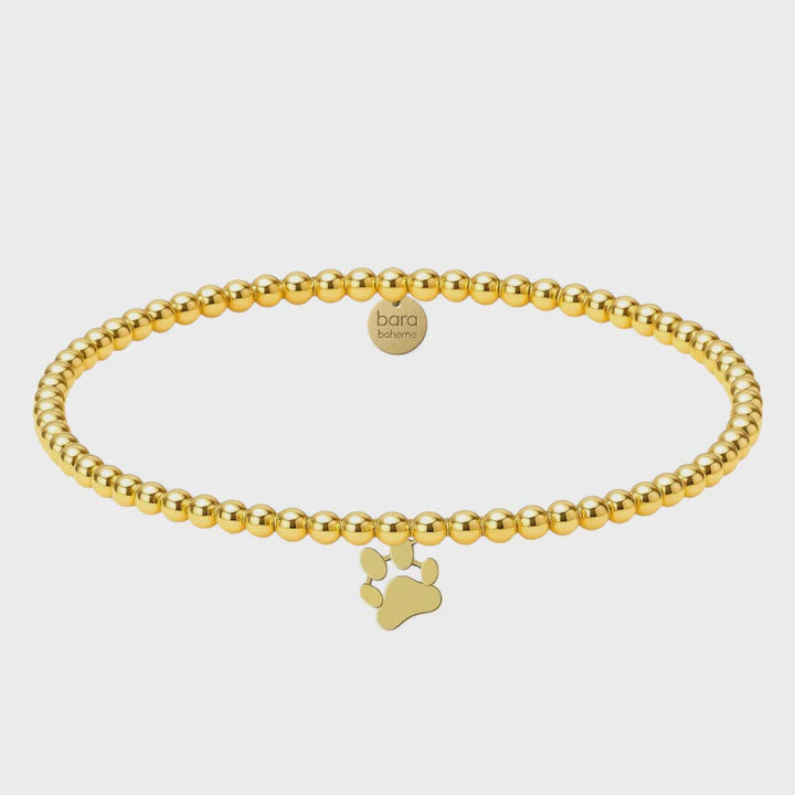 Paw Print Gold Bead | Gold Filled
