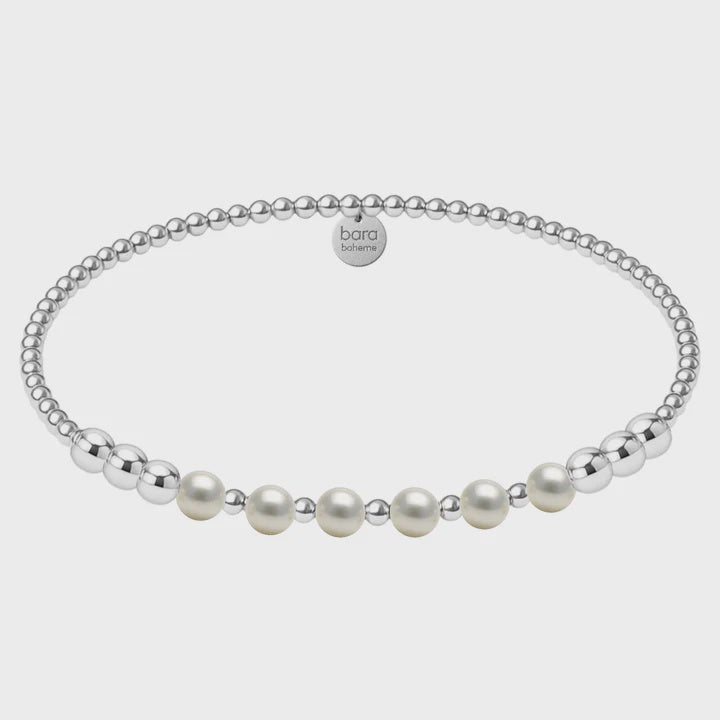 Berkley | Sterling Silver/Pearl Bead Bracelet | Sterling Silver