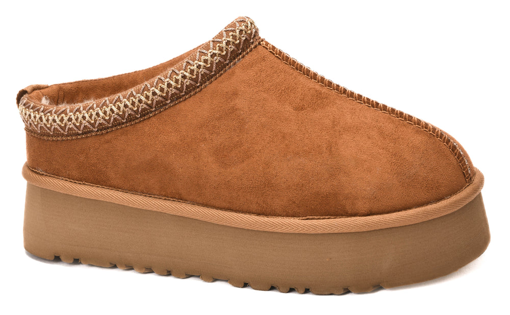 Corkys Pillow Talk Platform Slipper | Tabacco Faux Suede