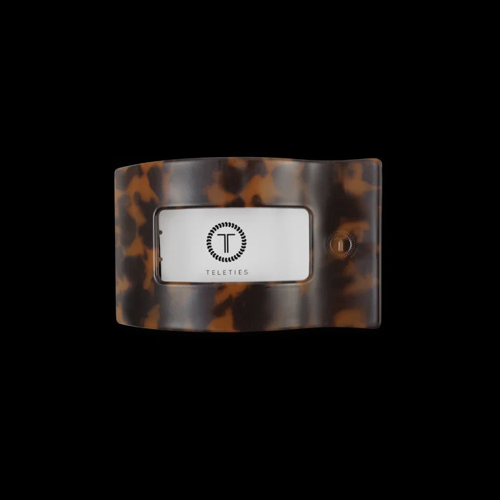 Teleties | Small Flat Rectangle Clip | Tortoise