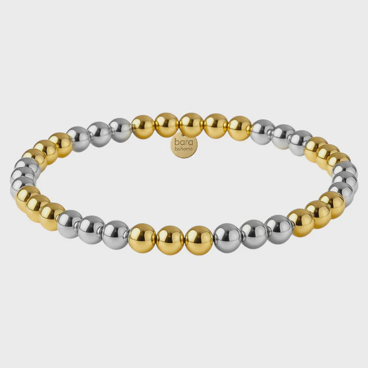 Classic Ball Bead Bracelet | 5mm | Triple 2 Tone