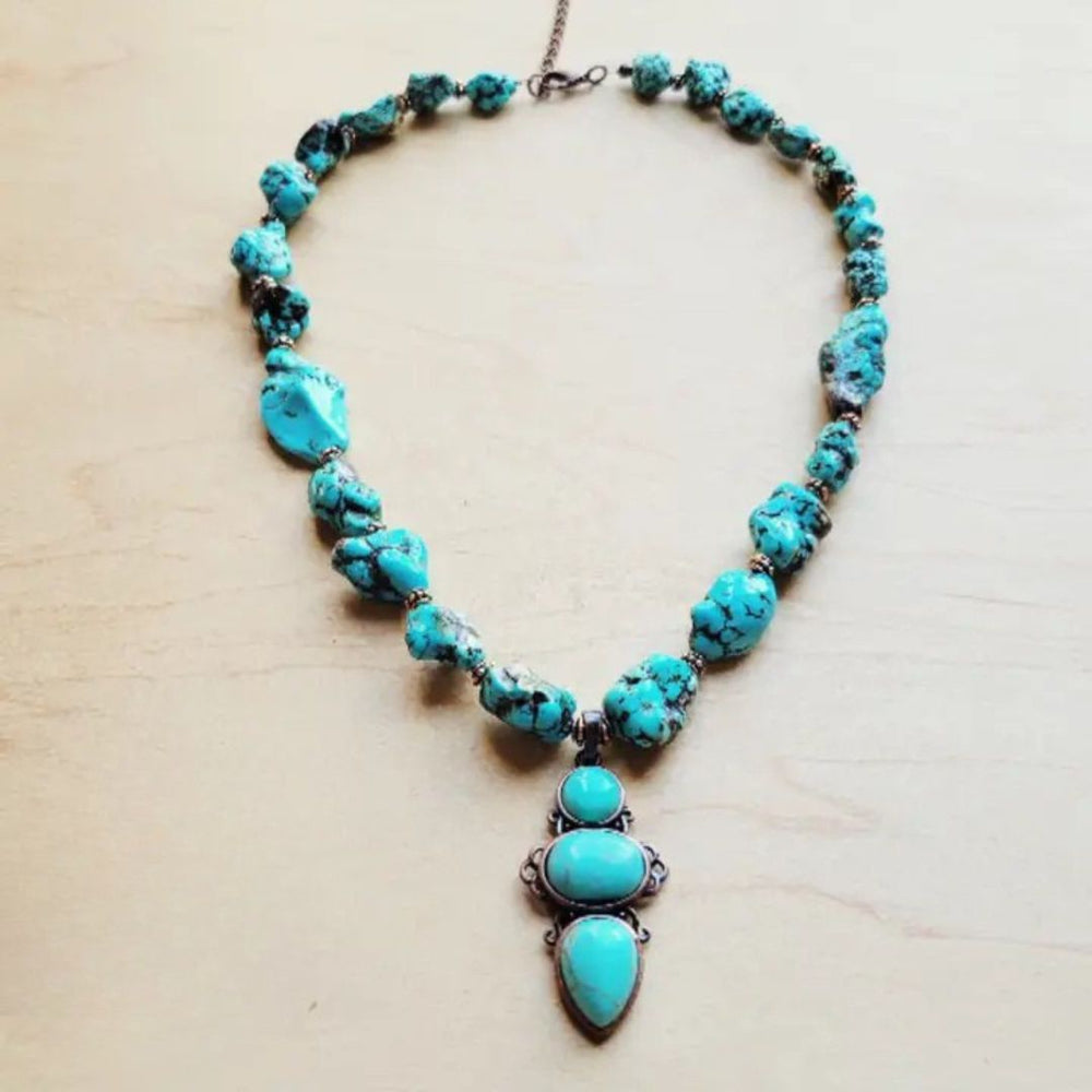 Blue Turquoise Necklace | Turquoise Pendant
