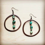 Copper Hoop Earrings | Natural Turquoise