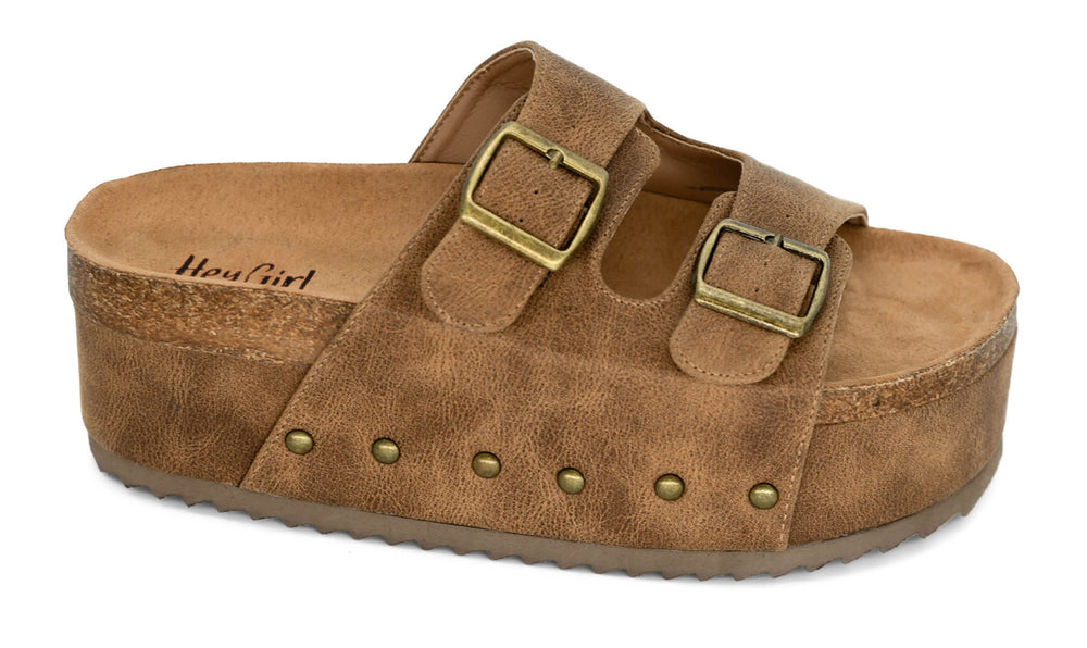 Corkys | Wannabe Platform | Washed Cognac