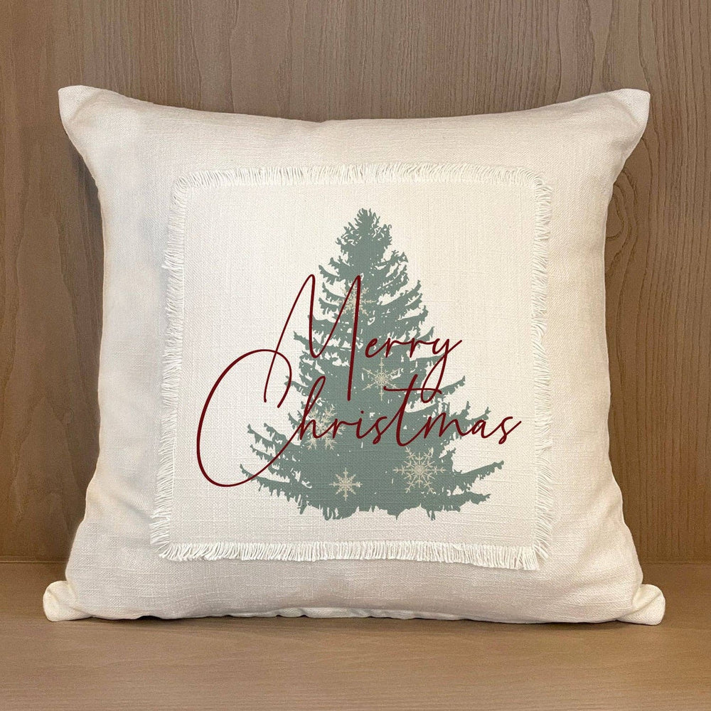 Merry Christmas Tree Natural Pillow + Insert