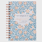 Journal Wirebound White/Teal/Gold My Grace