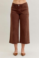 Judy Blue MR Wide Crop Utility Pocket Jeans | Maple