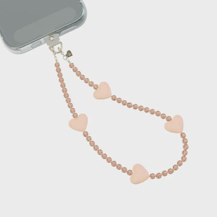 Iphone Charm Wristlet | Nude Heart
