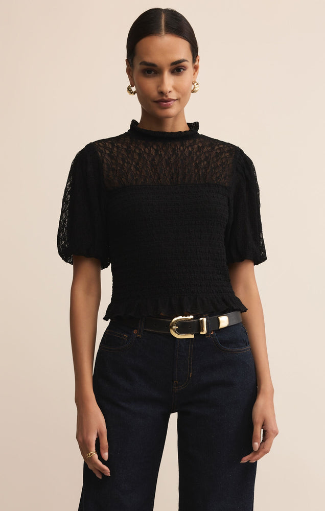 Z Supply Glimpse Lace Top | Black