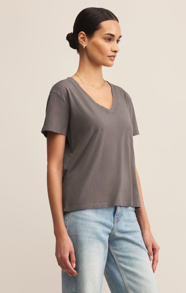 Z Supply Weekdays V-Neck Tee | Washed Grey