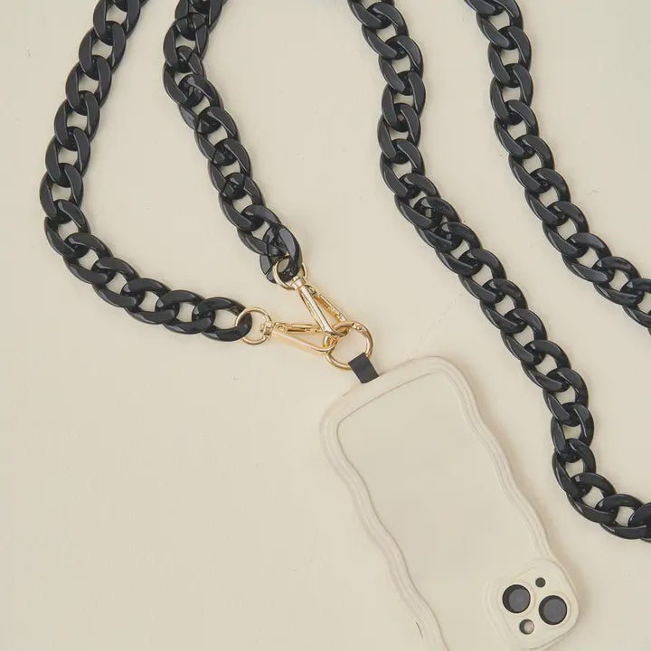 Hold The Phone Crossbody Chain | Midnight Black