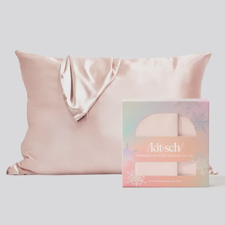 Holiday Satin 2 Pillowcase Set | Blush | Standard