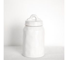 Unique White Jar | Lid | Small