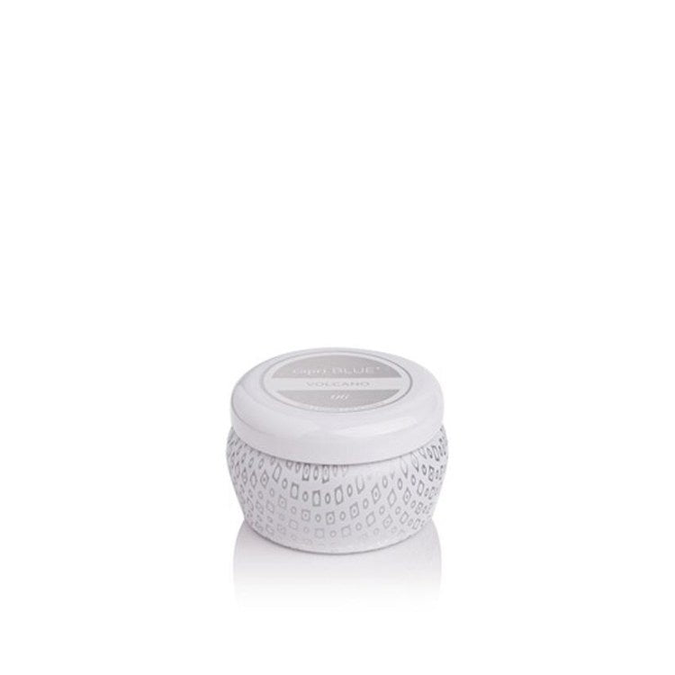 Capri Blue 3OZ White Printed Mini Travel Tin | Volcano