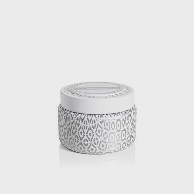 Capri Blue 8.5OZ White Printed Travel Tin | Volcano