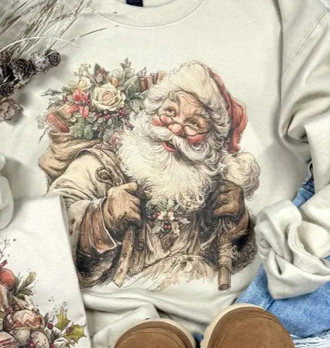 Vintage Christmas Santa Crewneck