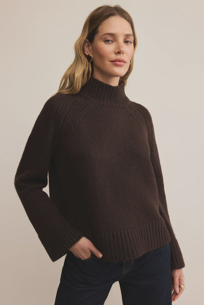 Z Supply Emerge Funnel Neck Sweater | Chocolate Cherry