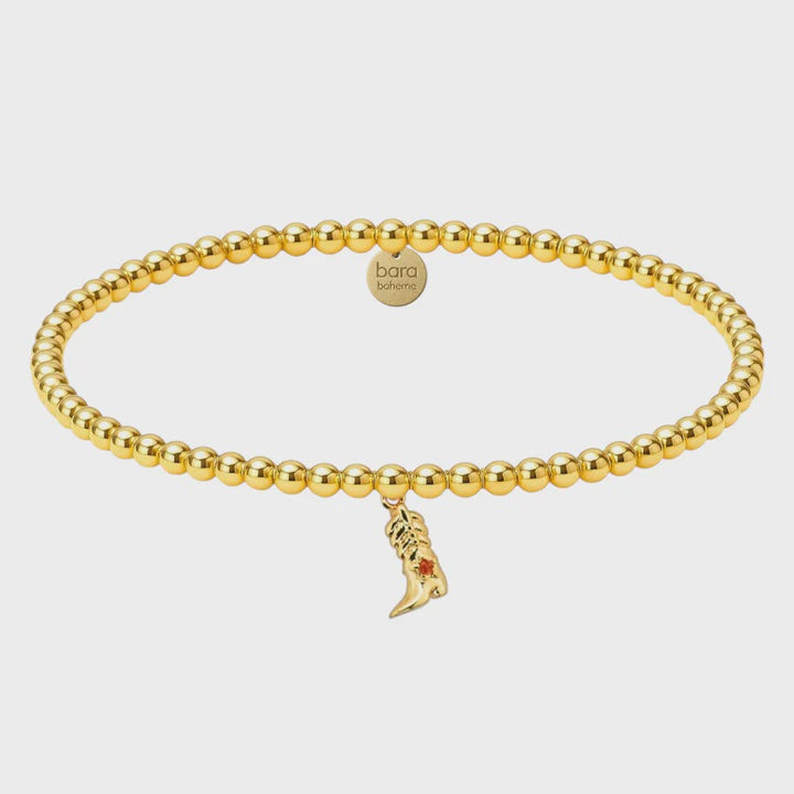 Cowboy Book Charm Bracelet | Gold