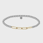 Sophie Paperclip | Silver | Stretchy Chain Gold Filled Bead Bracelet