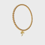 Palm Tree | Cz Charm and Gold Filled Ball Beads Bracelet