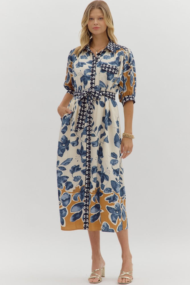 Falling For You Midi Dress | Slate Blue