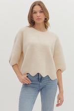 Coffee Date Short Sleeve Sweater | Cream