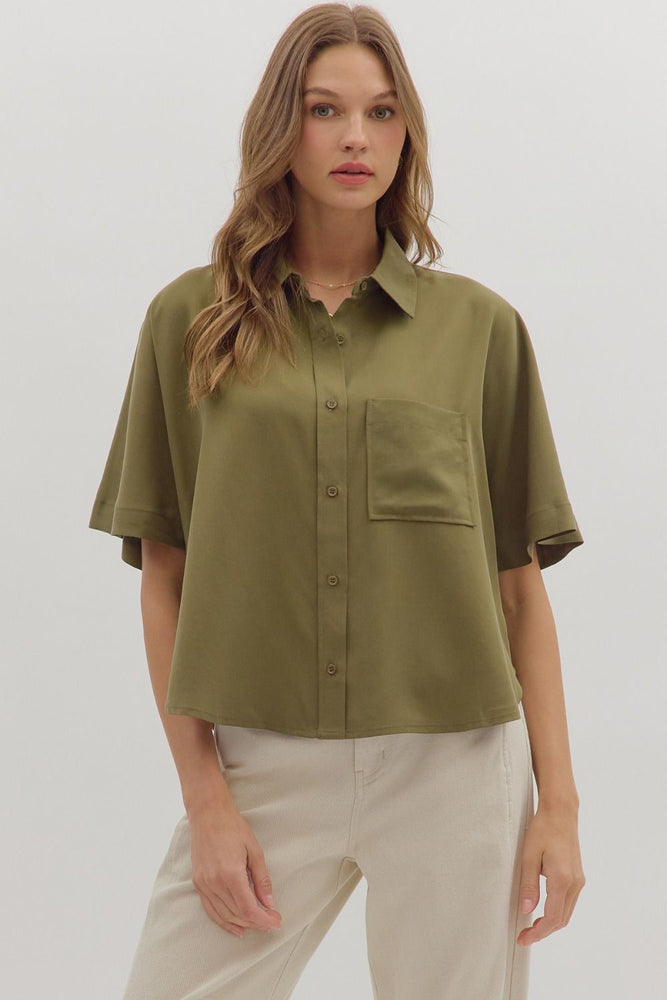 Good Day Short Sleeve Button Down | Olive