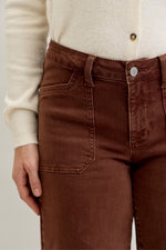 Judy Blue MR Wide Crop Utility Pocket Jeans | Maple