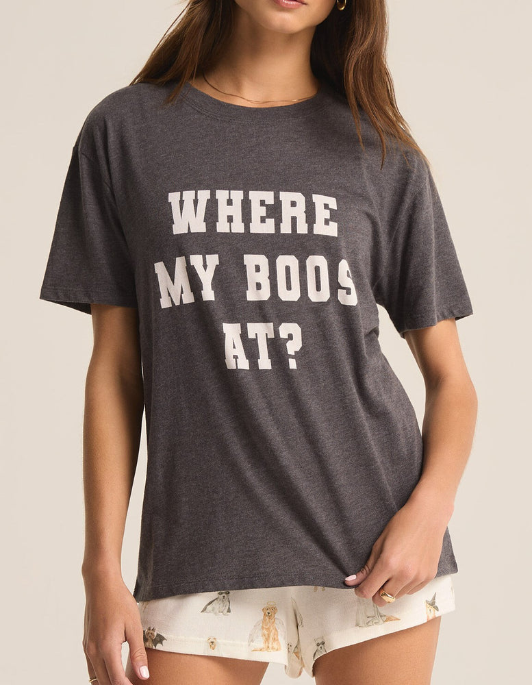 Z Supply | My Boos Boyfriend Tee | Charcoal Heather