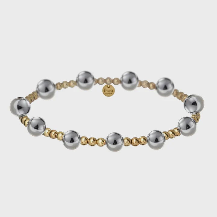 Jasmine | Sterling Silver/14K Gold Stretchy Bracelet
