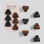 Recycled Plastic X-Small Clips | 6pc Black/Tort