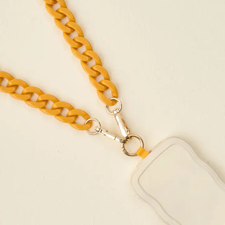 Hold The Phone Crossbody Chain | Mustard