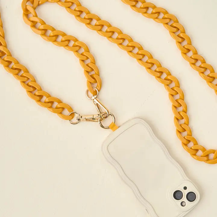 Hold The Phone Crossbody Chain | Mustard