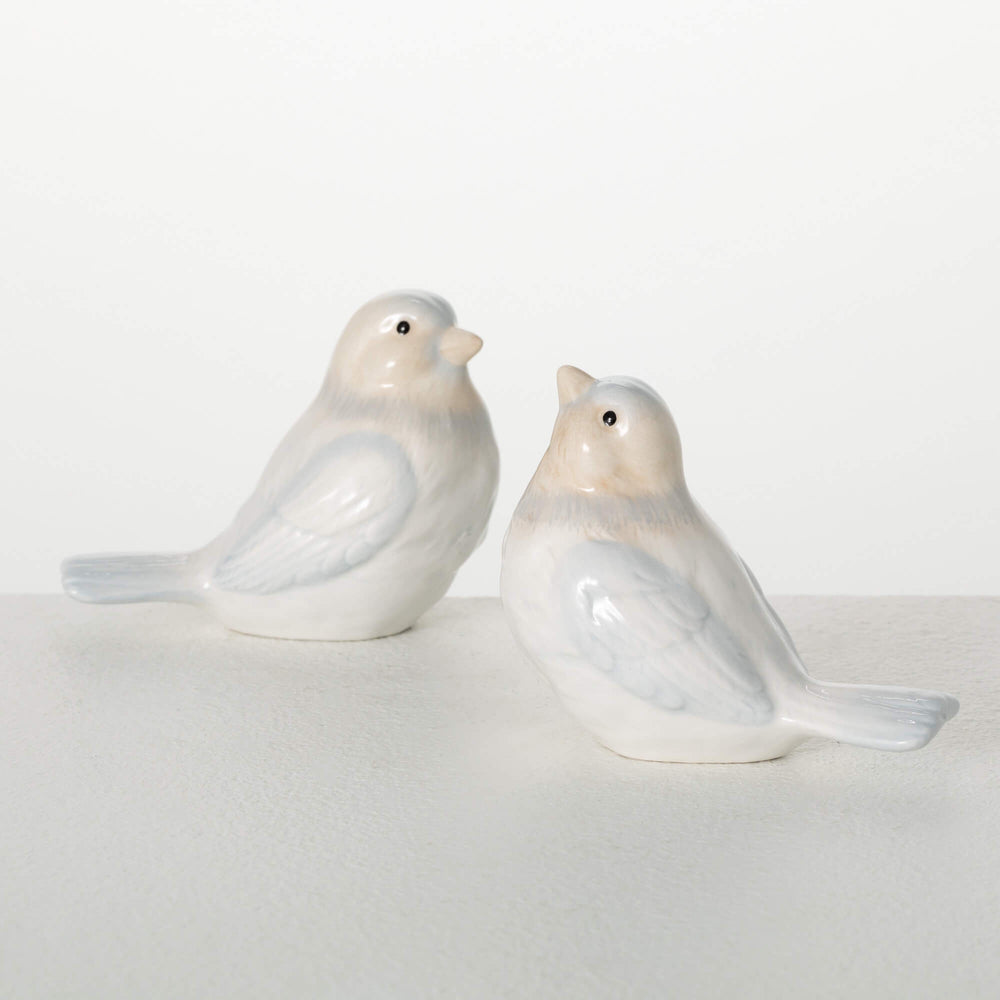 Blue/Grey Bird Figures | Set of 2