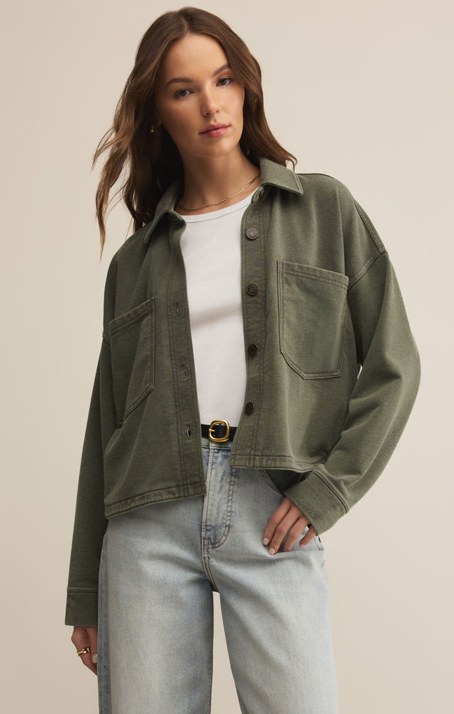 Z Supply All Day Cropped Knit Jacket | Hunter Green
