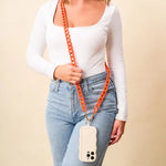 Hold The Phone Crossbody Chain | Orange