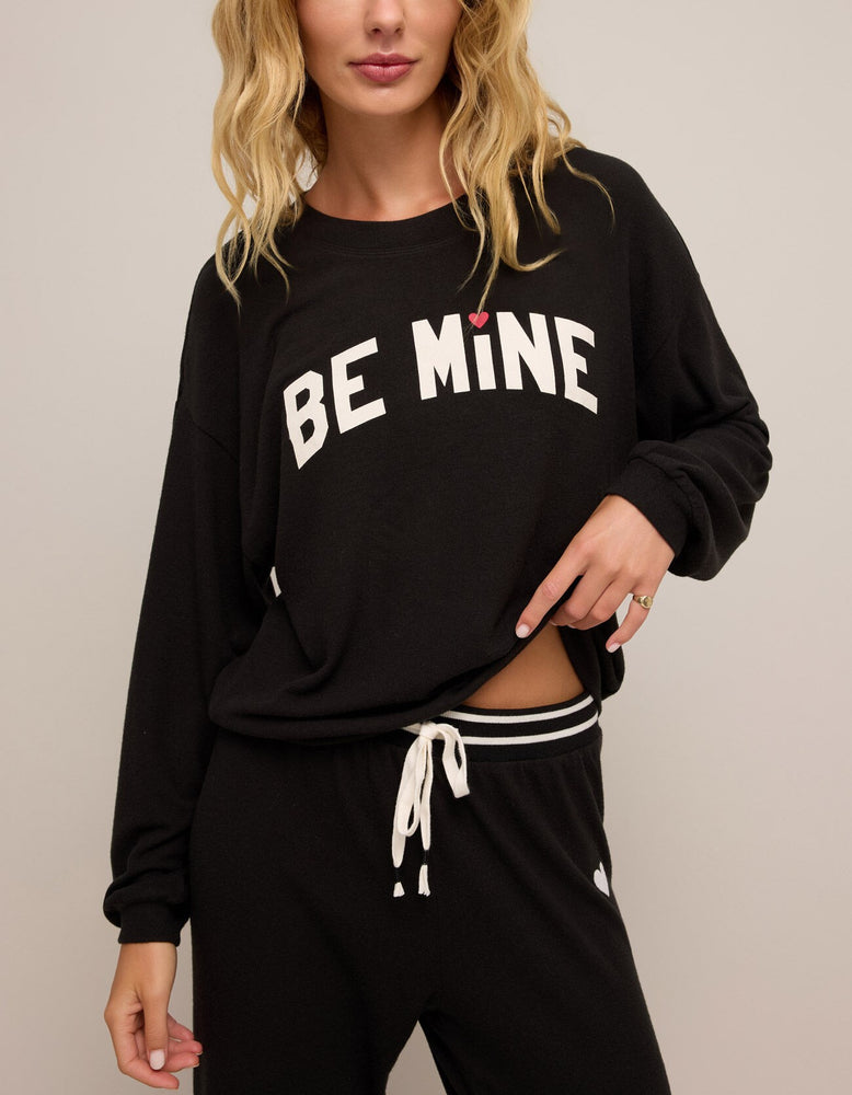 Z Supply | Be Mine Long Sleeve Sweatshirt Top | Black